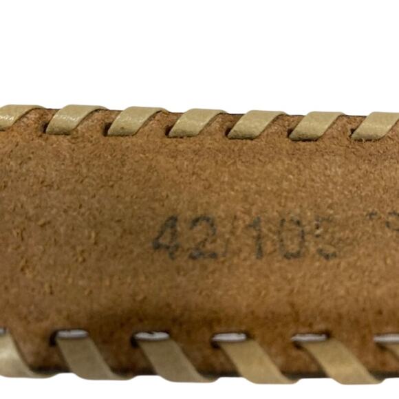 Unknown-Tooled Leather Western Belt With A Silver Tone Buckle - Picture 7 of 7